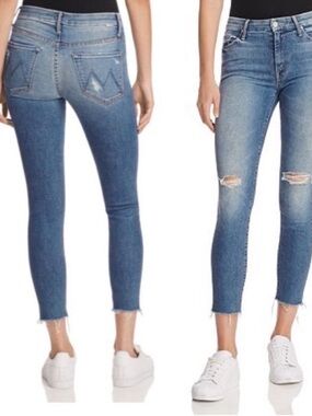 Women’s Mother High Waisted Looker Ankle Fray Wash Furiously Happy Jeans
